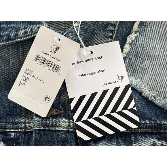 Sandrine Rose x Free People Woman's Sz S Patchwork Vintage Style Jean Jacket NWT - Picture 4 of 10